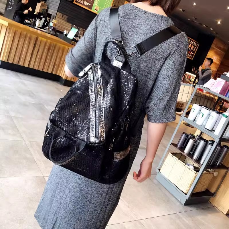 Luxury Bags Vintage - Новые женские нейлоновые рюкзаки с блестками,