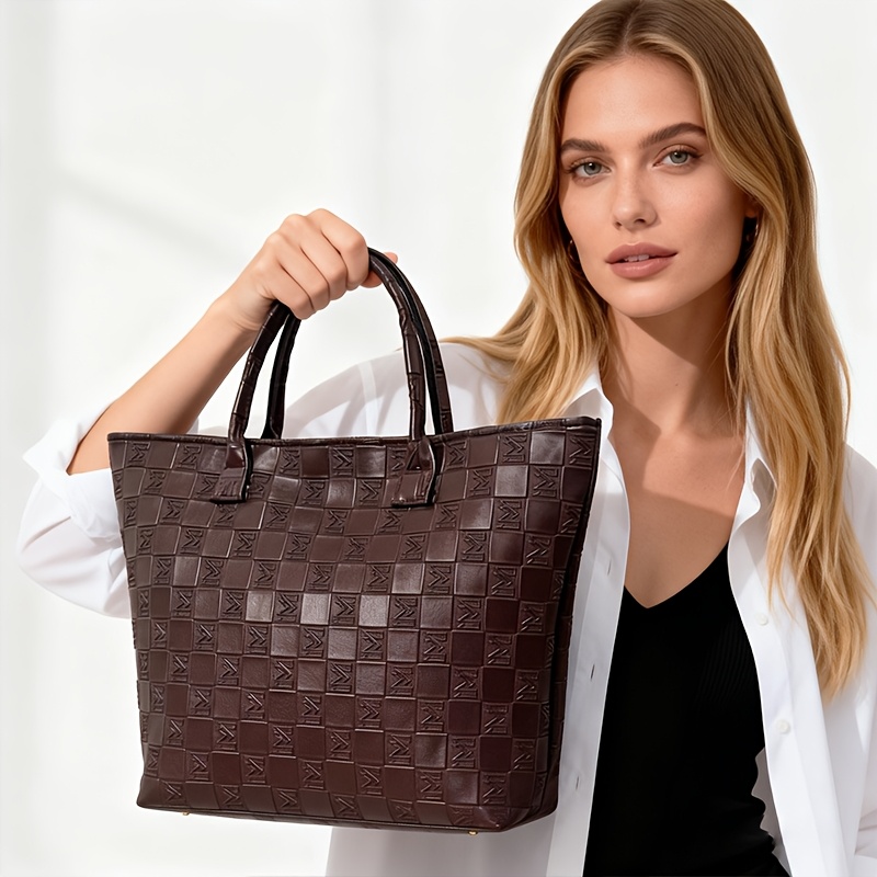 Luxury Bags Vintage - Легкая роскошная женская сумка-тоут глубокого коричневого